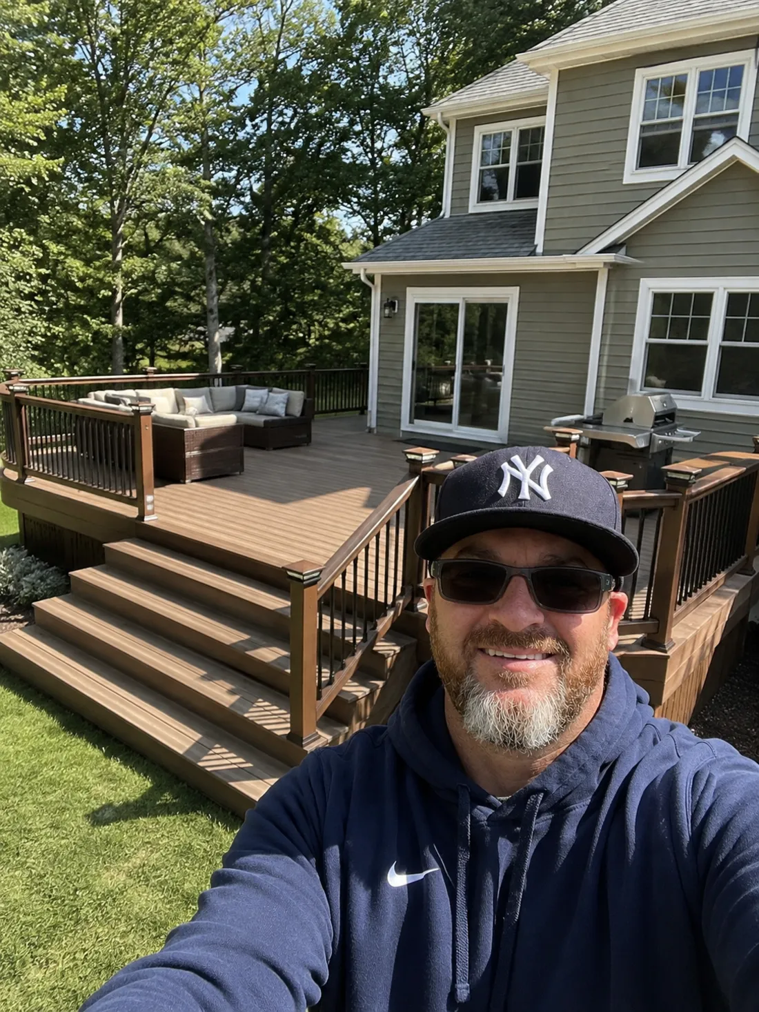 Scott from Patriot Outdoor Design on a finished deck